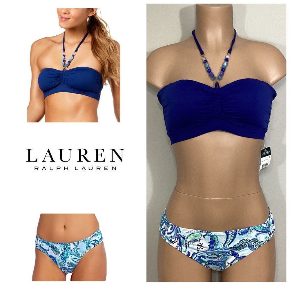 New Lauren Ralph Lauren bead and paisley bikini. Size 12. Retails $159